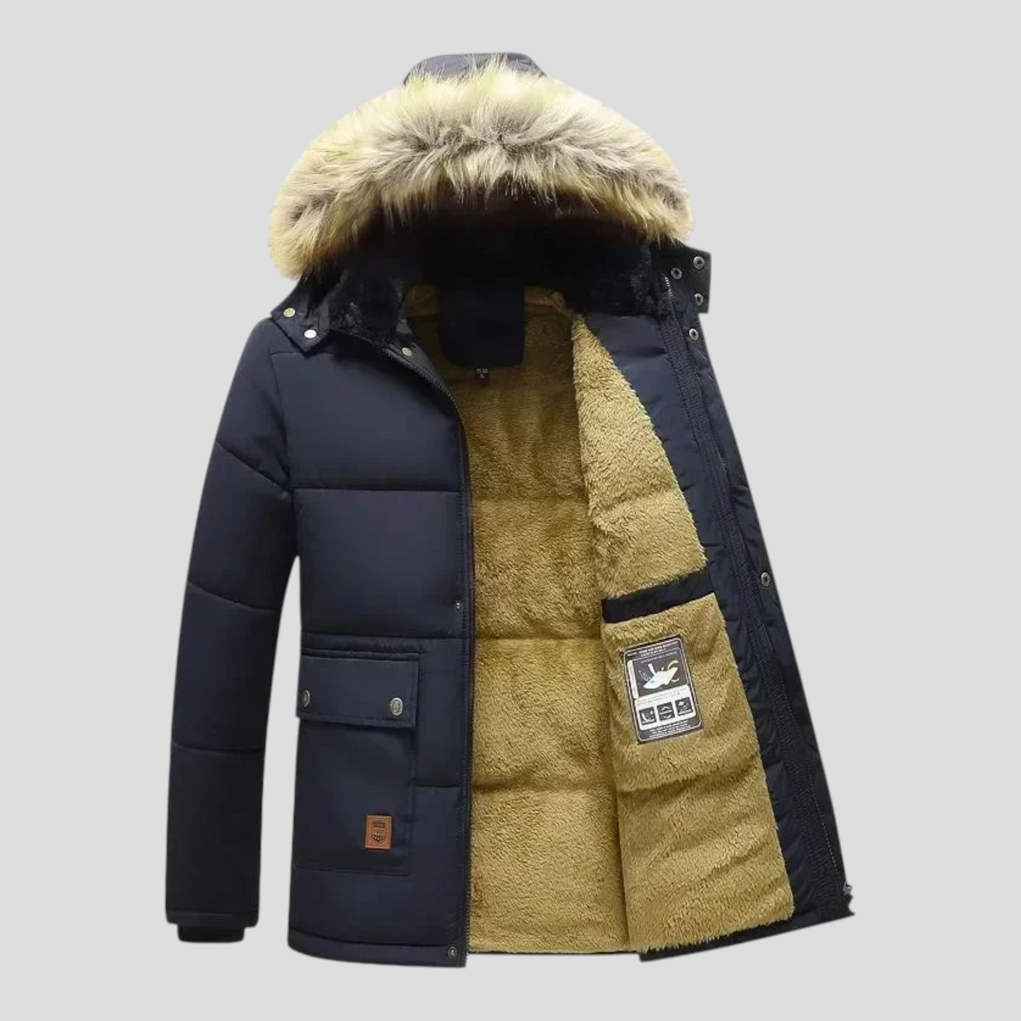 Varm Herre Parka med Hætte