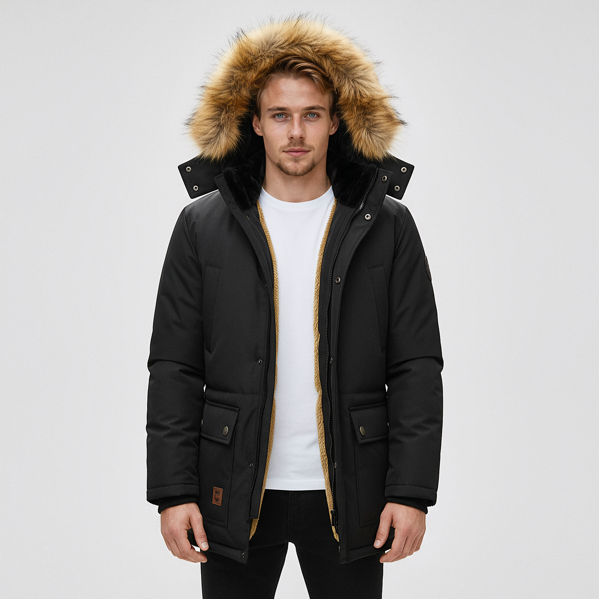 Varm Herre Parka med Hætte