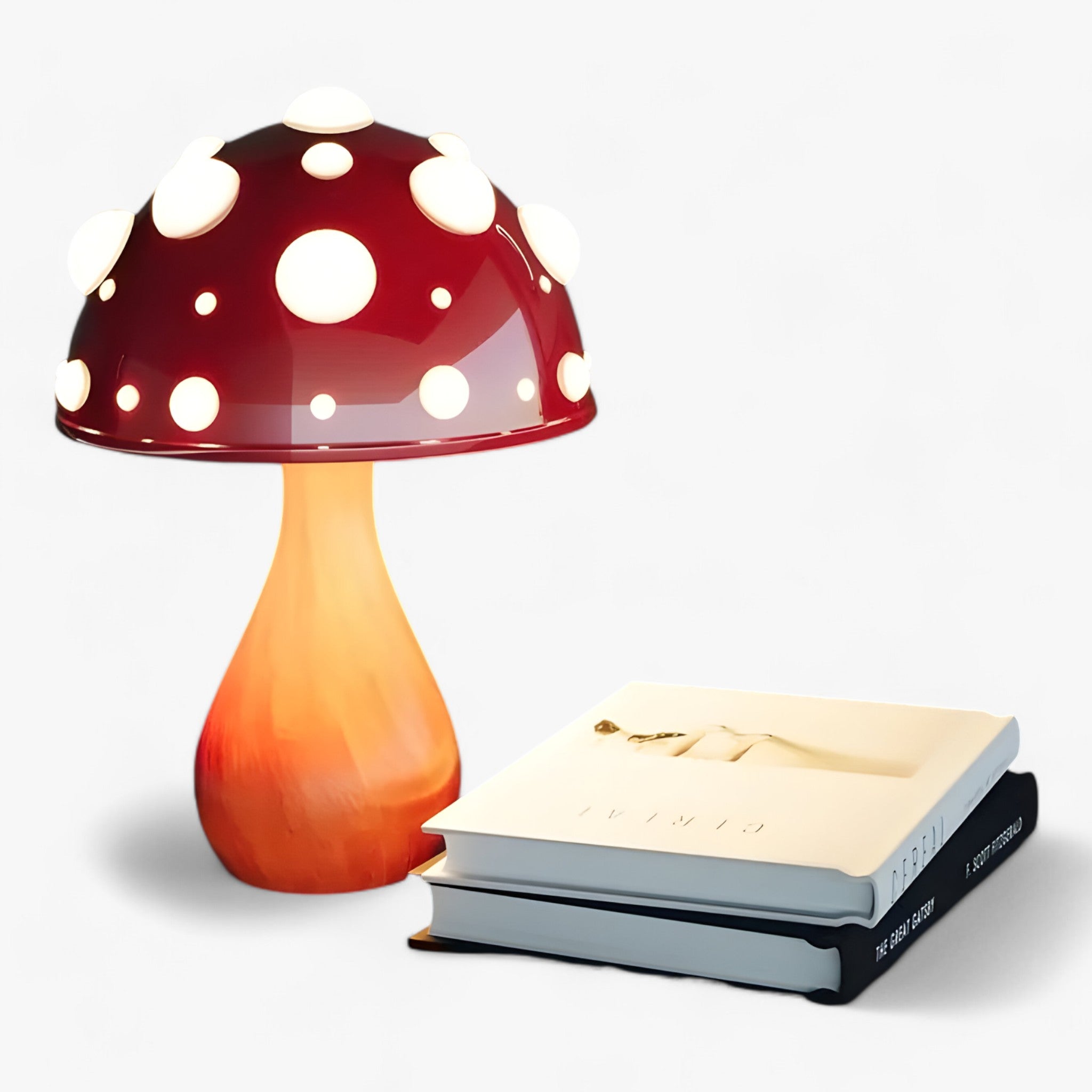 Biomimetisk Amanita Lampe | Flyvende Svampe med Tricolor LED - Varmt Lys til Stuen