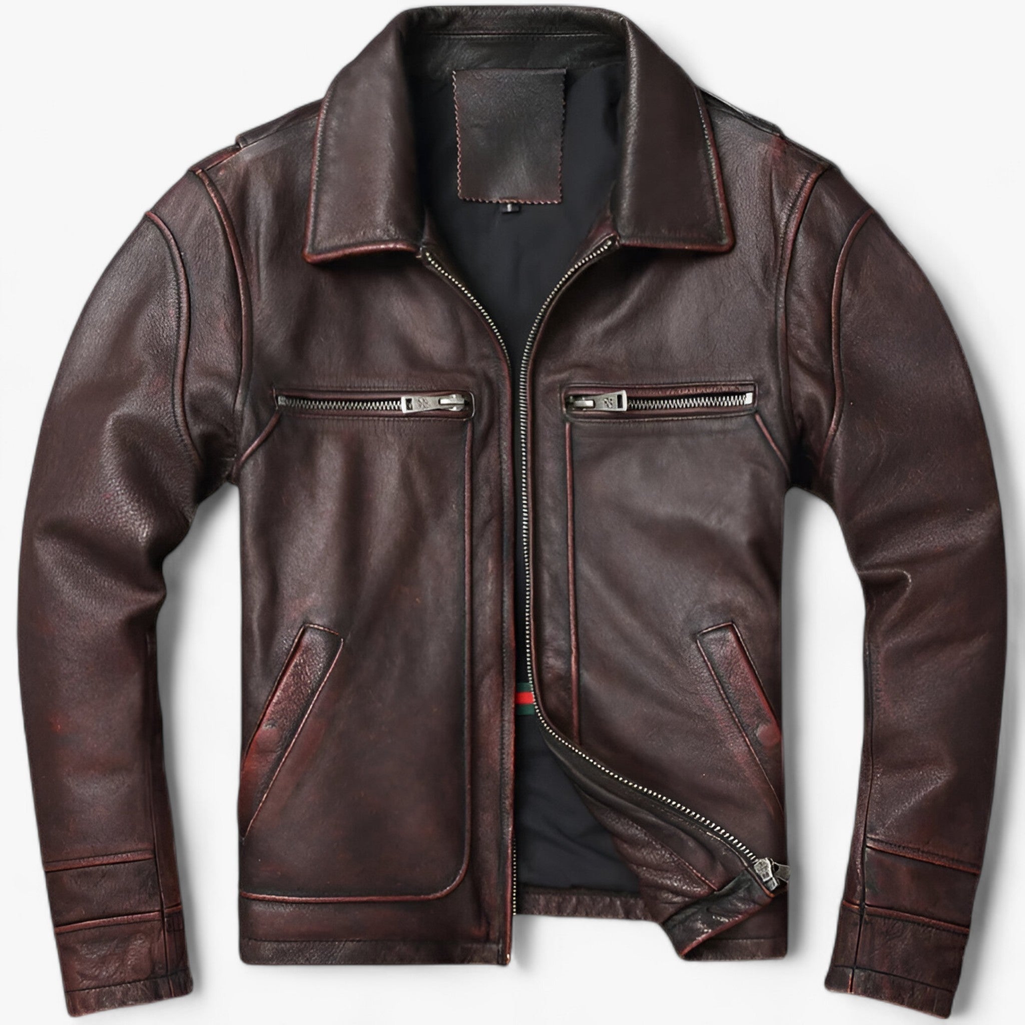 Jackson | Herre Læder Bikerjakke - Vintage Biker Varme