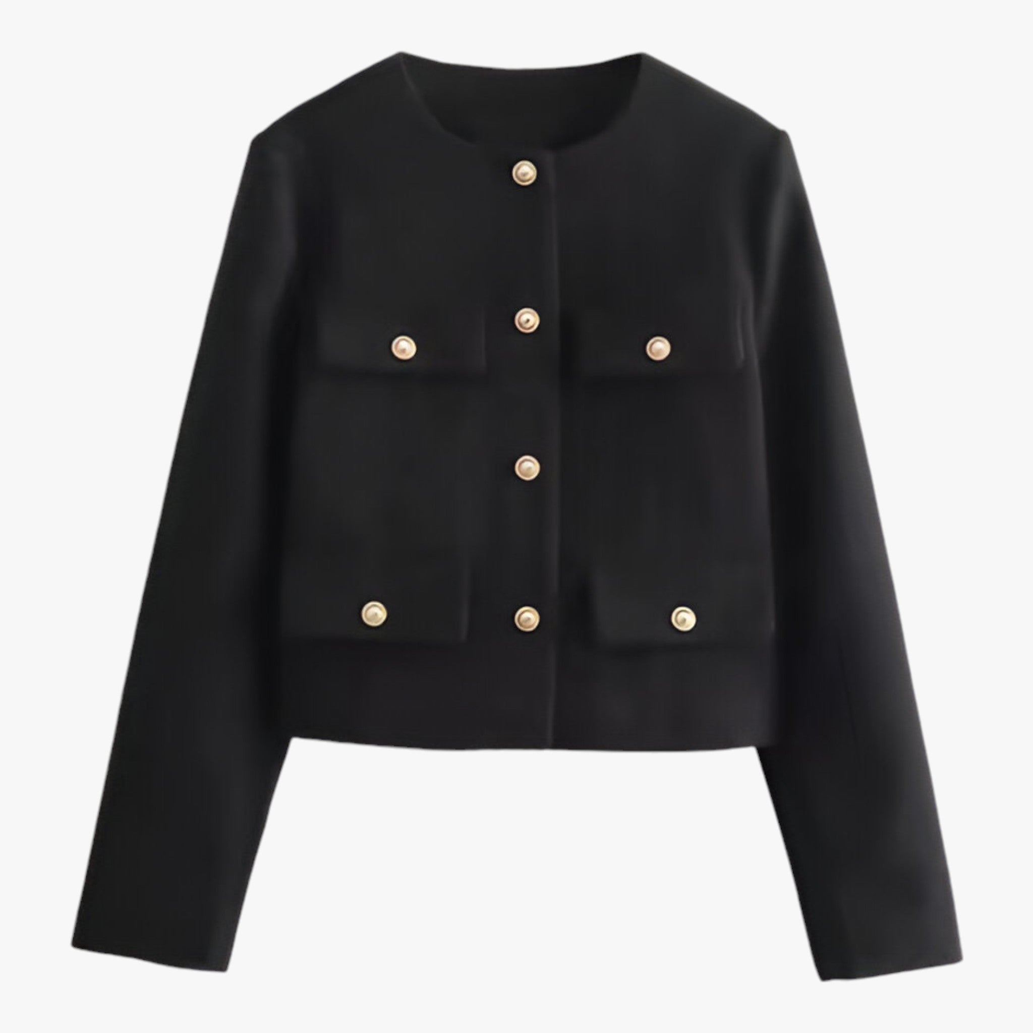 Isabelle | Crop-Jakke af Tweed - Elegante Frynse-detaljer til Efteråret